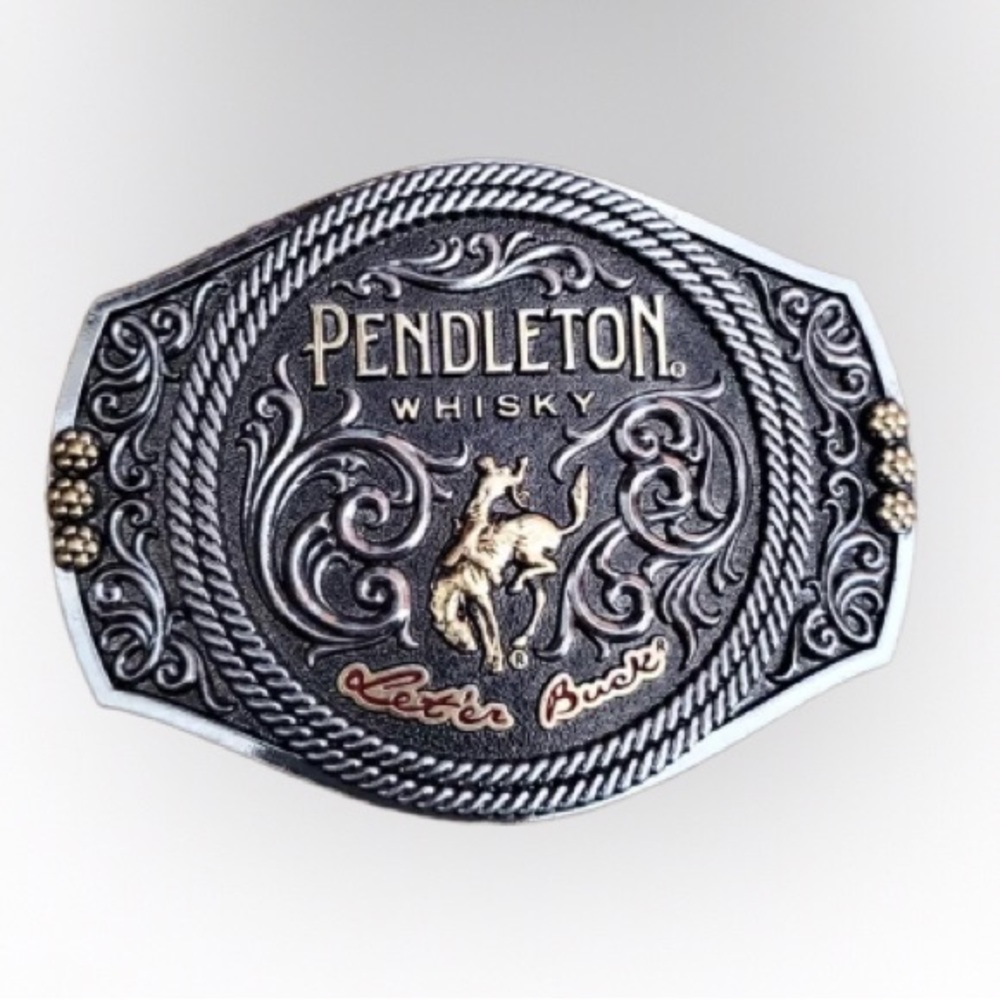 Montana Silversmiths Pendleton Whisky “Let er Buck” Belt Buckle NEW